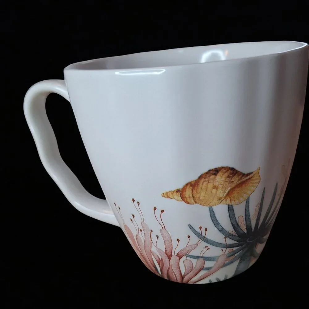 Porcelain Mug Sea Coral Ocean Seaweed Coffee Cup 12‎ Ounce With Box